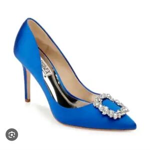 Badgley Mischka Cher Crystal Embellished Heels in Electric Blue